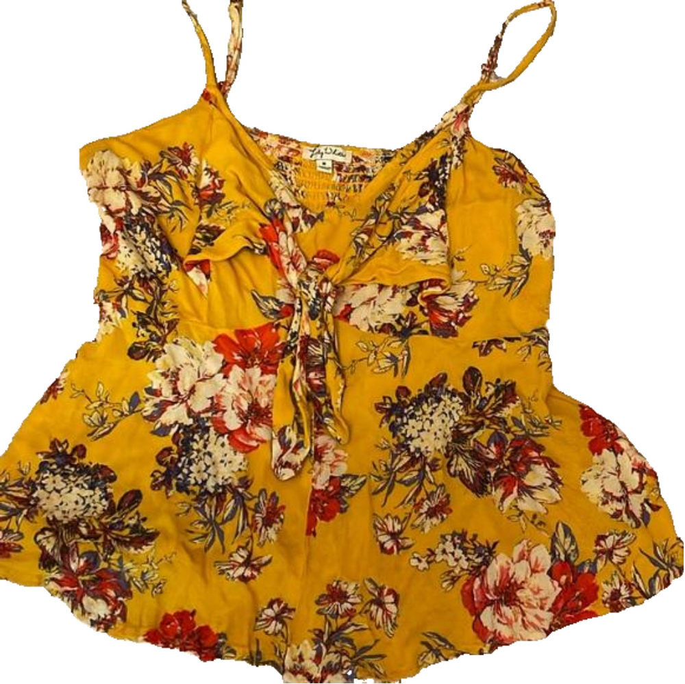 Lily White Buckle Spaghetti Strap Top. Size Medium.